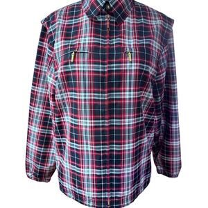 NEW!!"CATALINA" Women's Plaid Zip Up Windbreaker SZ S Boating Nautical‎ Sailing
